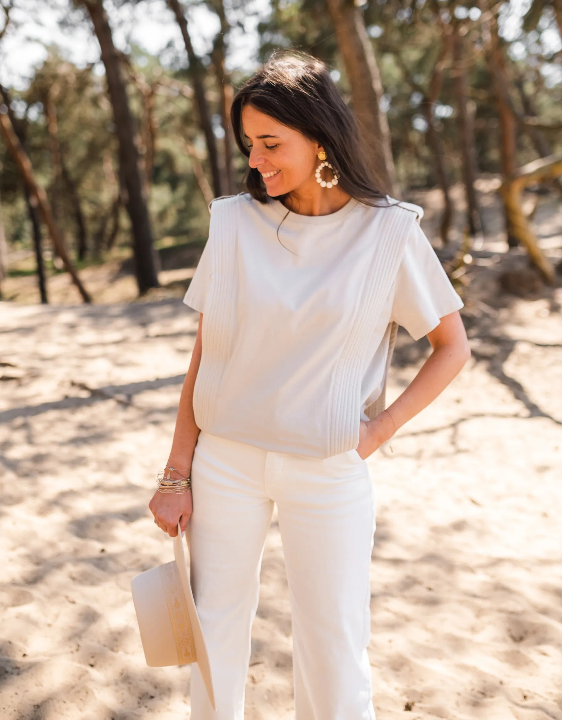 Tops & T-shirts-EASY-CLOTHES T-shirt Belen - beigeEasy Clothes Beige