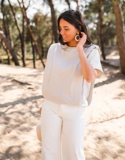Tops & T-shirts-EASY-CLOTHES T-shirt Belen - beigeEasy Clothes Beige