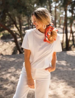 Tops & T-shirts-EASY-CLOTHES T-shirt Belen - blancEasy Clothes Blanc       