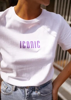 Tops & T-shirts-EASY-CLOTHES T-shirt Blanc - Iconic - Col Rond - 100% CotonEasy Clothes Blanc       