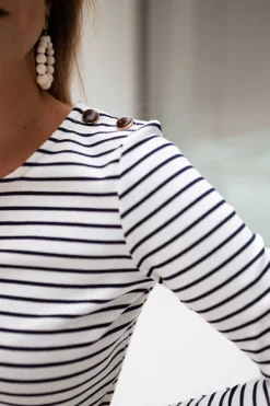 Tops & T-shirts-EASY-CLOTHES T-shirt Ceren - à lignesEasy Clothes À lignes       
