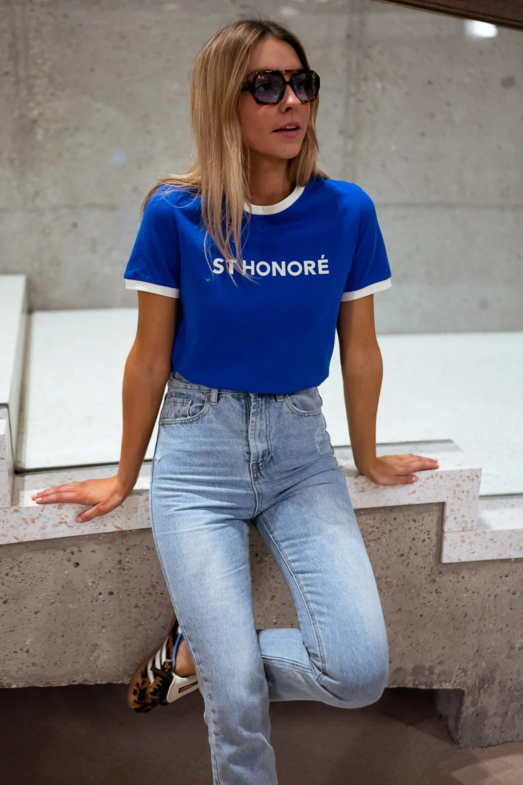 Tops & T-shirts-EASY-CLOTHES T-shirt Honoré - BleuEasy Clothes Bleu