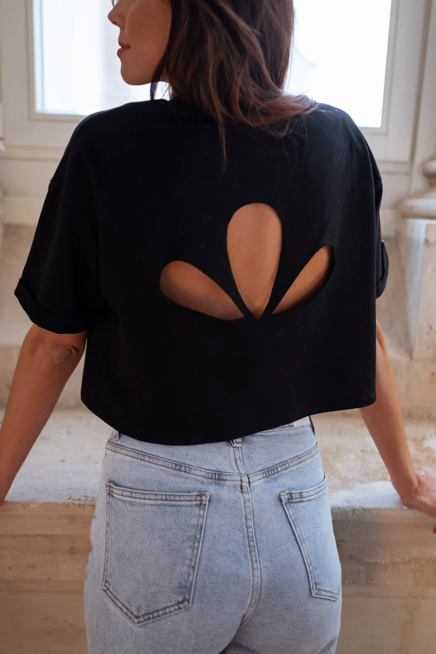 Tops & T-shirts-EASY-CLOTHES T-shirt Jady CREATION - noirEasy Clothes Noir