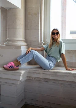 Tops & T-shirts-EASY-CLOTHES T-shirt Jane - vert d’eauEasy Clothes Vert d’eau