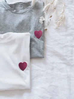 Tops & T-shirts-EASY-CLOTHES T-shirt Livy - à cœur grisEasy Clothes À cœur gris