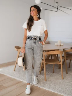 Tops & T-shirts-EASY-CLOTHES T-shirt Léone - blancEasy Clothes Blanc
