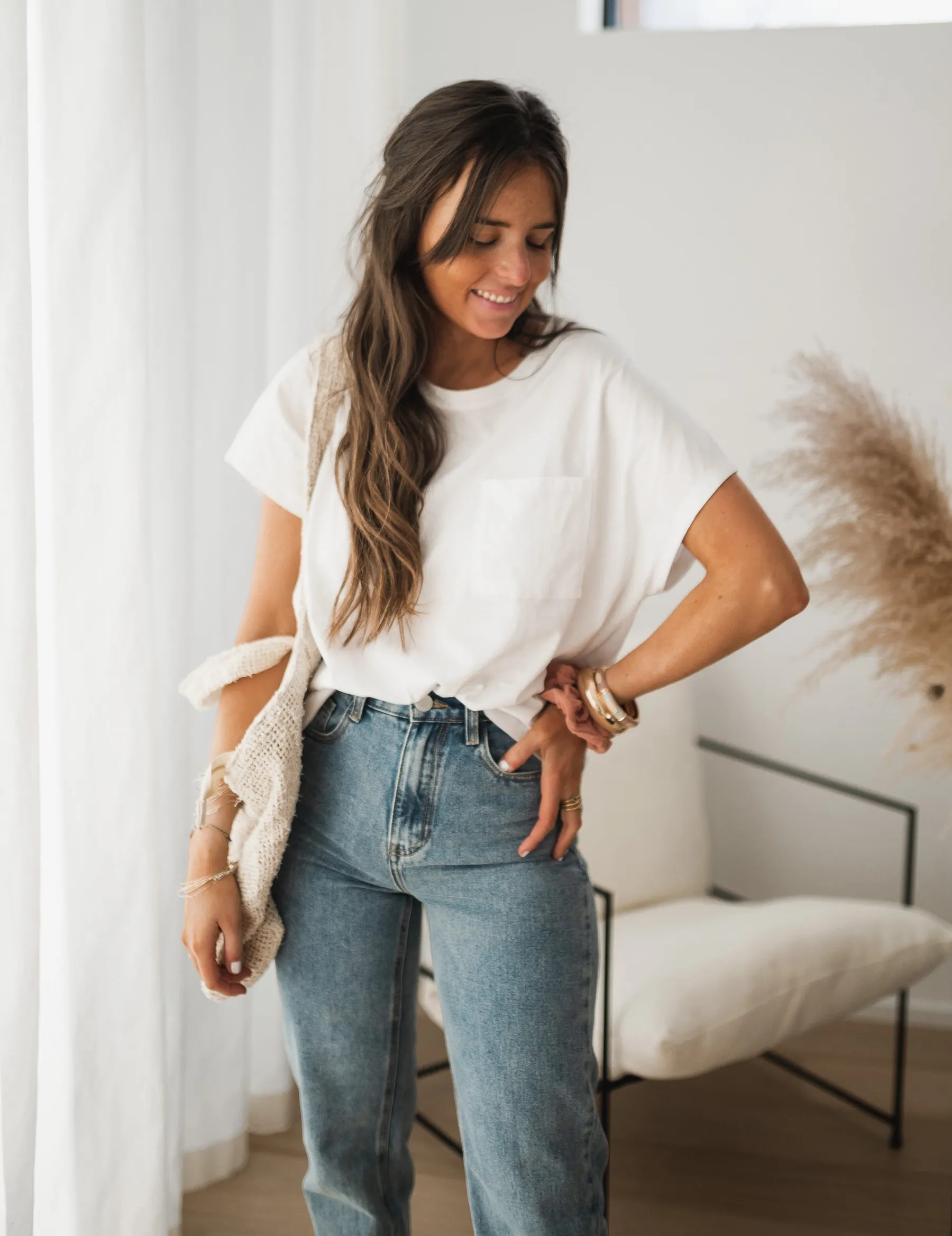 Tops & T-shirts-EASY-CLOTHES T-shirt Léone - blancEasy Clothes Blanc