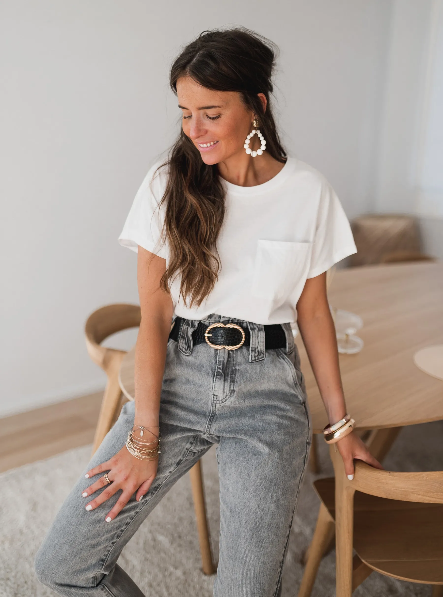 Tops & T-shirts-EASY-CLOTHES T-shirt Léone - blancEasy Clothes Blanc