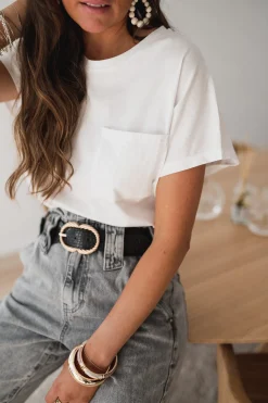 Tops & T-shirts-EASY-CLOTHES T-shirt Léone - blancEasy Clothes Blanc