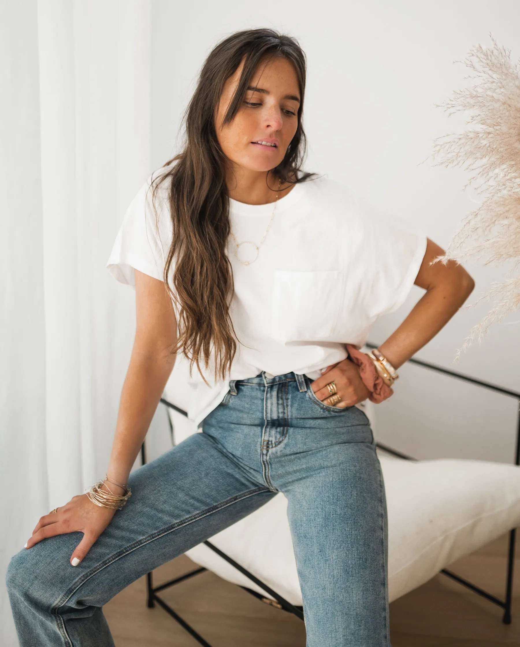 Tops & T-shirts-EASY-CLOTHES T-shirt Léone - blancEasy Clothes Blanc