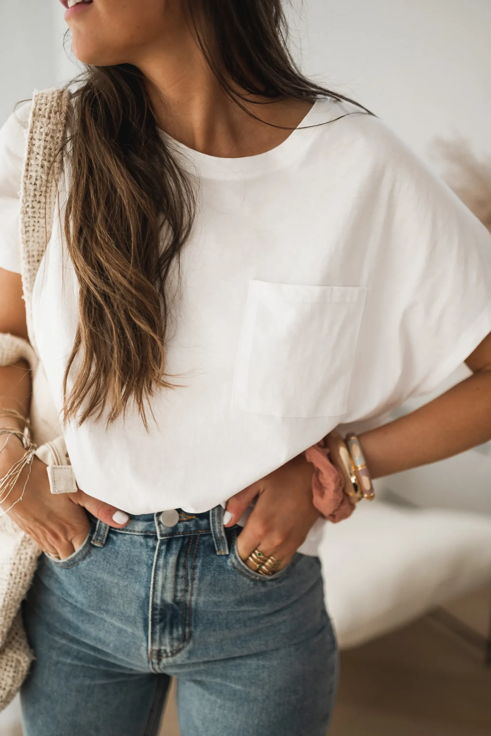 Tops & T-shirts-EASY-CLOTHES T-shirt Léone - blancEasy Clothes Blanc