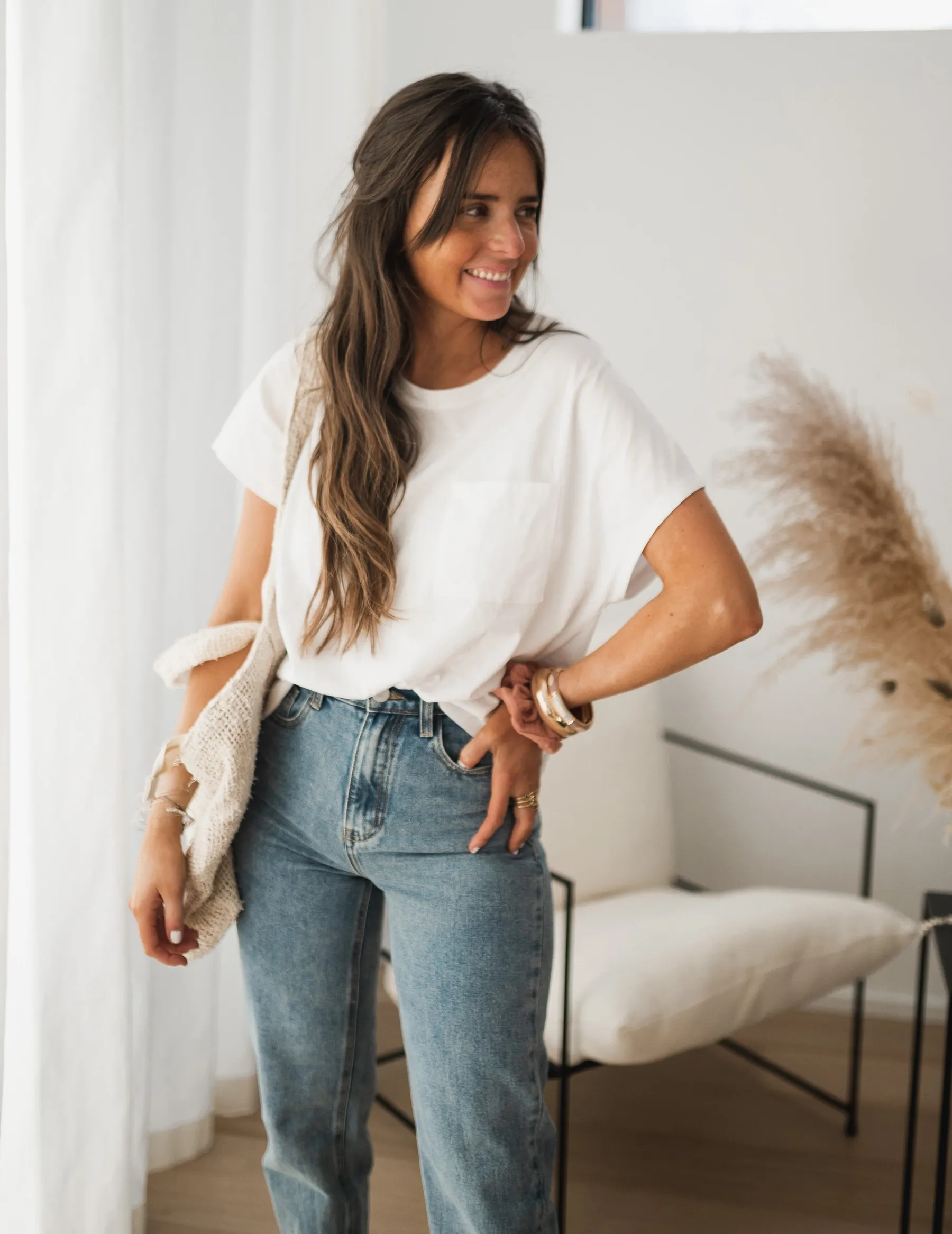 Tops & T-shirts-EASY-CLOTHES T-shirt Léone - blancEasy Clothes Blanc