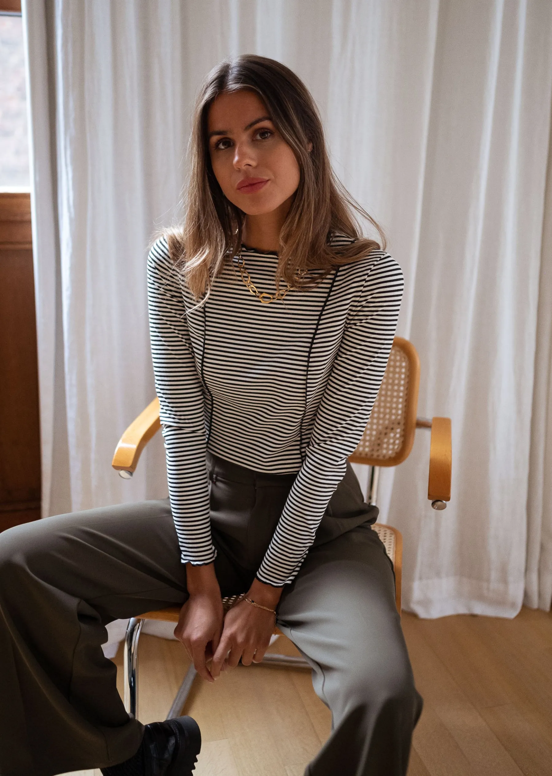 Tops & T-shirts-EASY-CLOTHES T-shirt Maurane - à lignesEasy Clothes À lignes