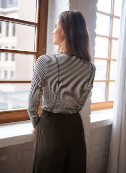 Tops & T-shirts-EASY-CLOTHES T-shirt Maurane - à lignesEasy Clothes À lignes