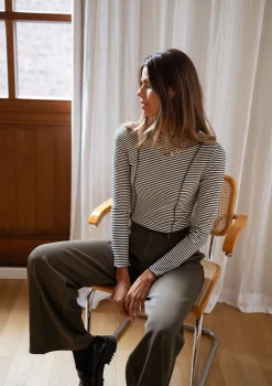 Tops & T-shirts-EASY-CLOTHES T-shirt Maurane - à lignesEasy Clothes À lignes
