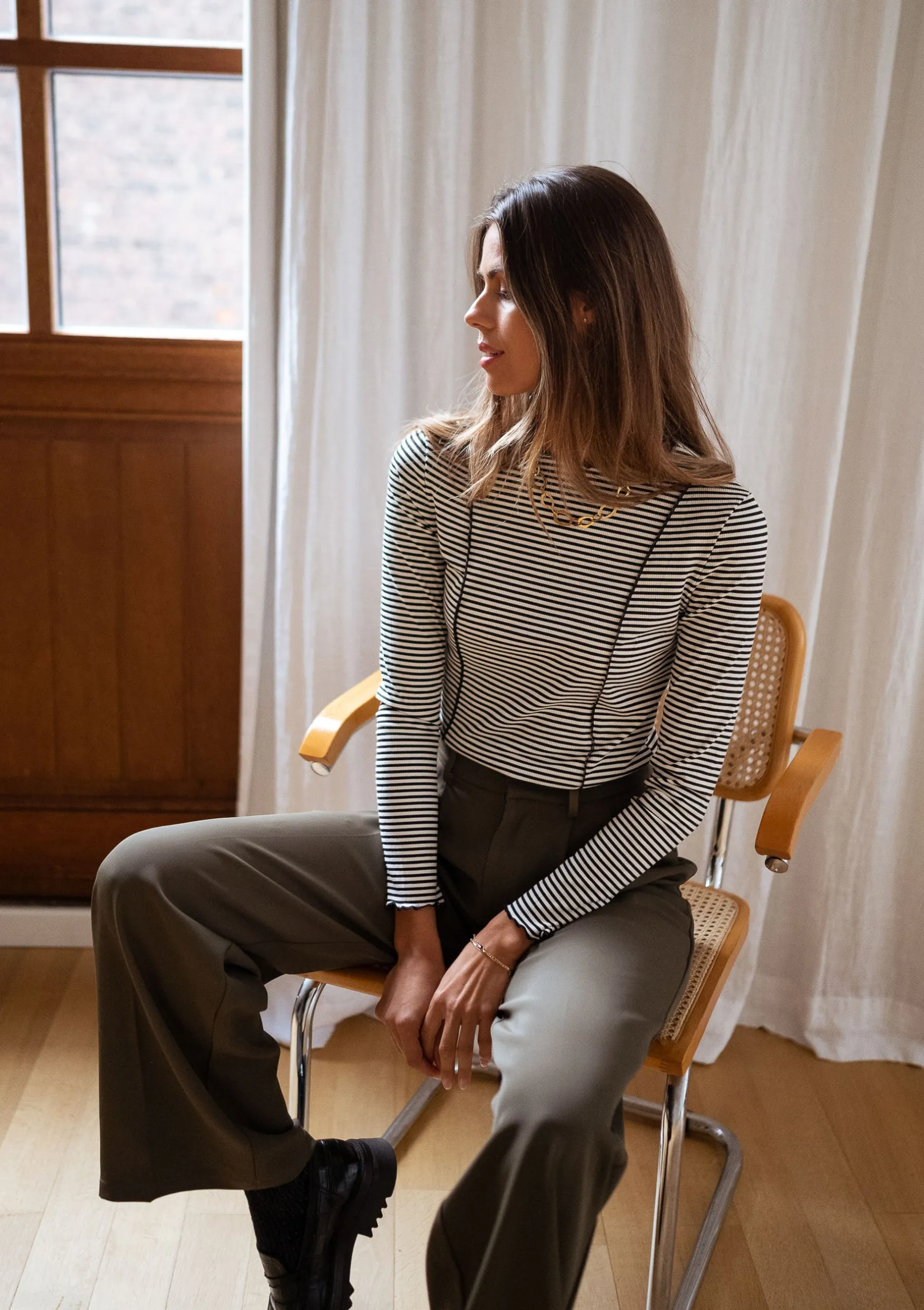 Tops & T-shirts-EASY-CLOTHES T-shirt Maurane - à lignesEasy Clothes À lignes