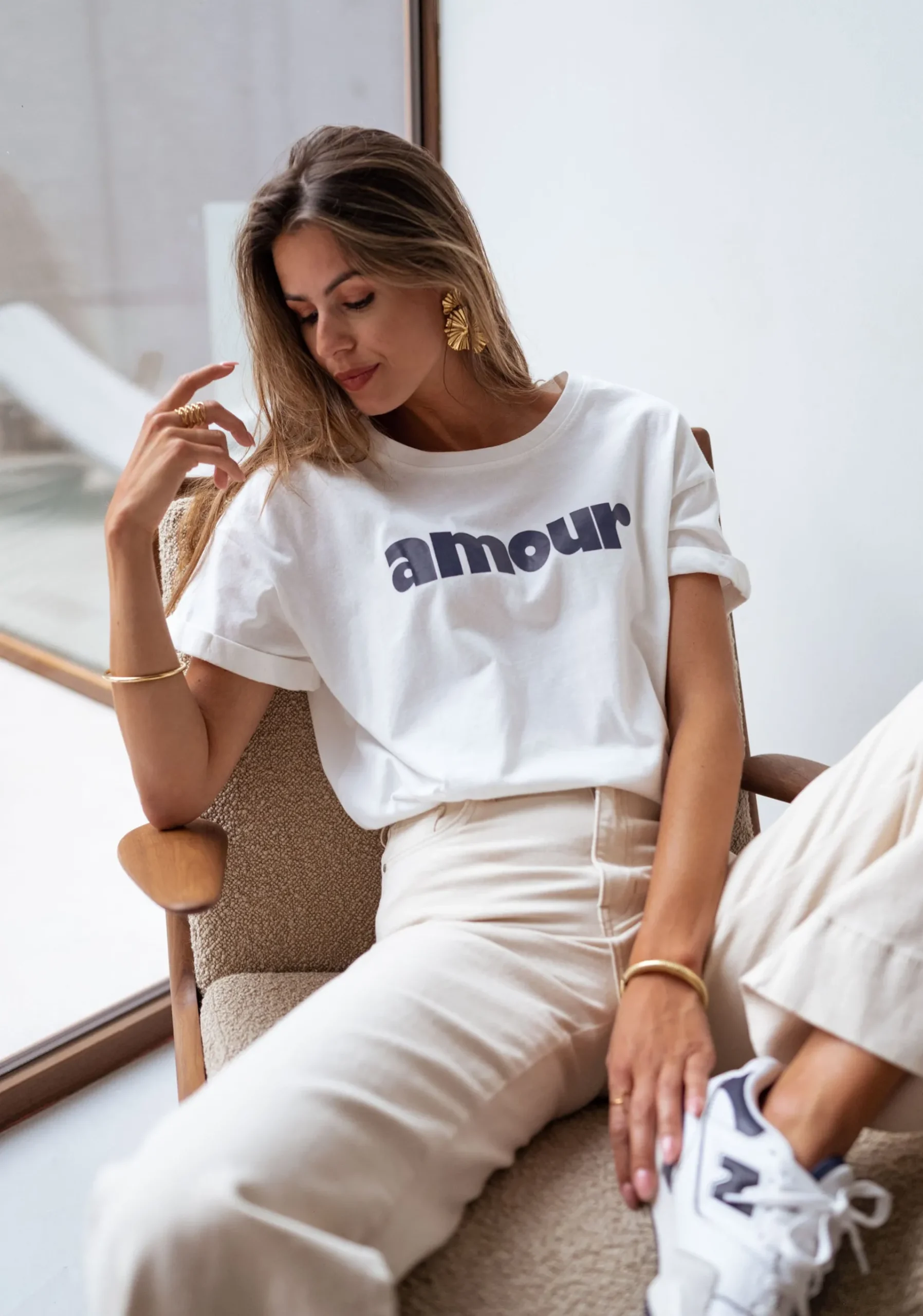 Tops & T-shirts-EASY-CLOTHES T-shirt Moor - bleuEasy Clothes Bleu