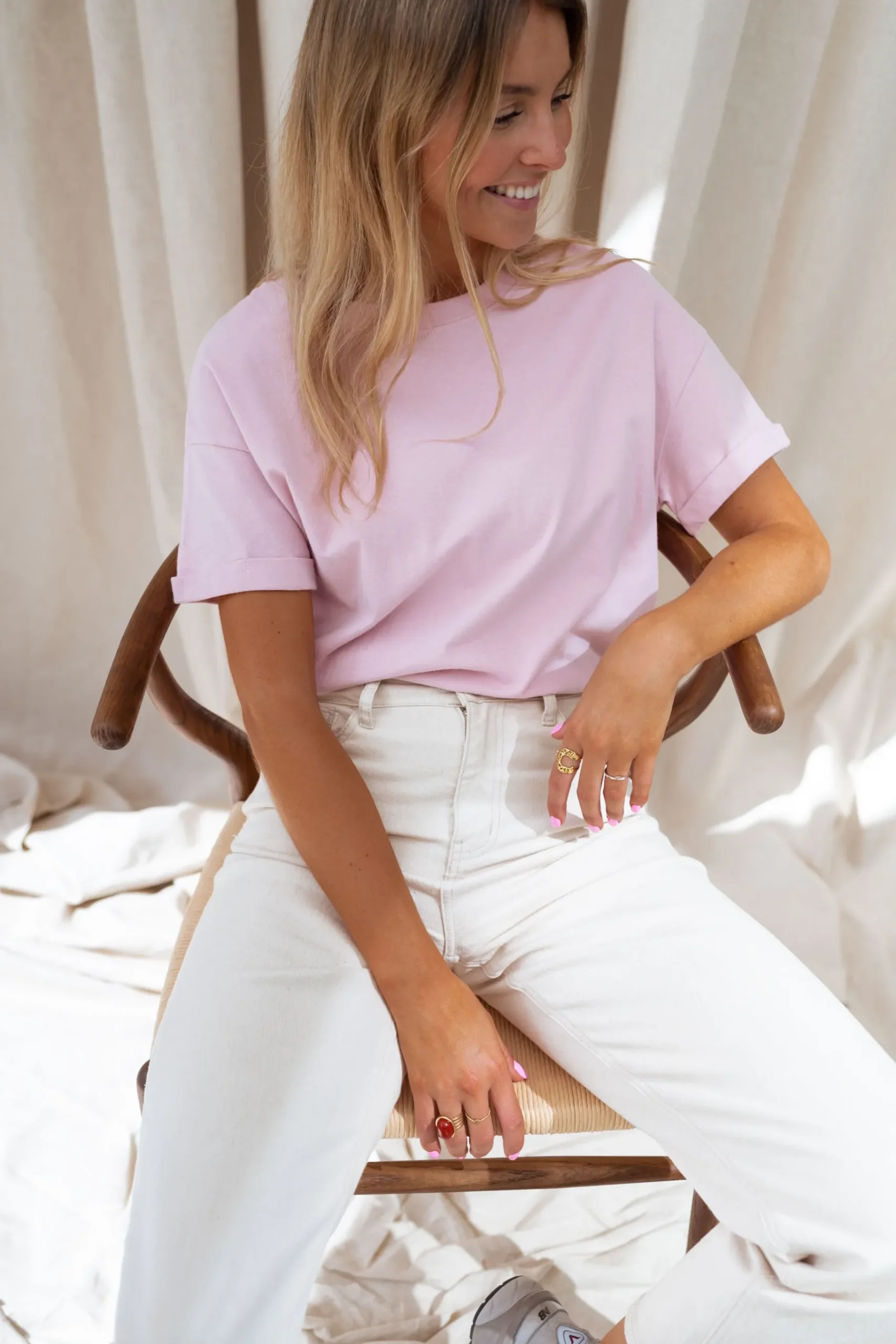 Tops & T-shirts-EASY-CLOTHES T-shirt Robby - roseEasy Clothes Rose