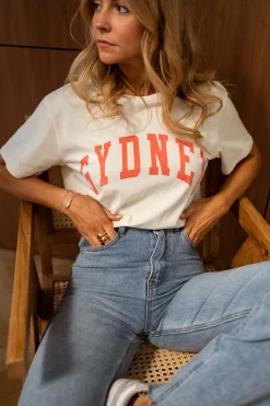 Tops & T-shirts-EASY-CLOTHES T-shirt Sydney - jaune pâleEasy Clothes Jaune pâle