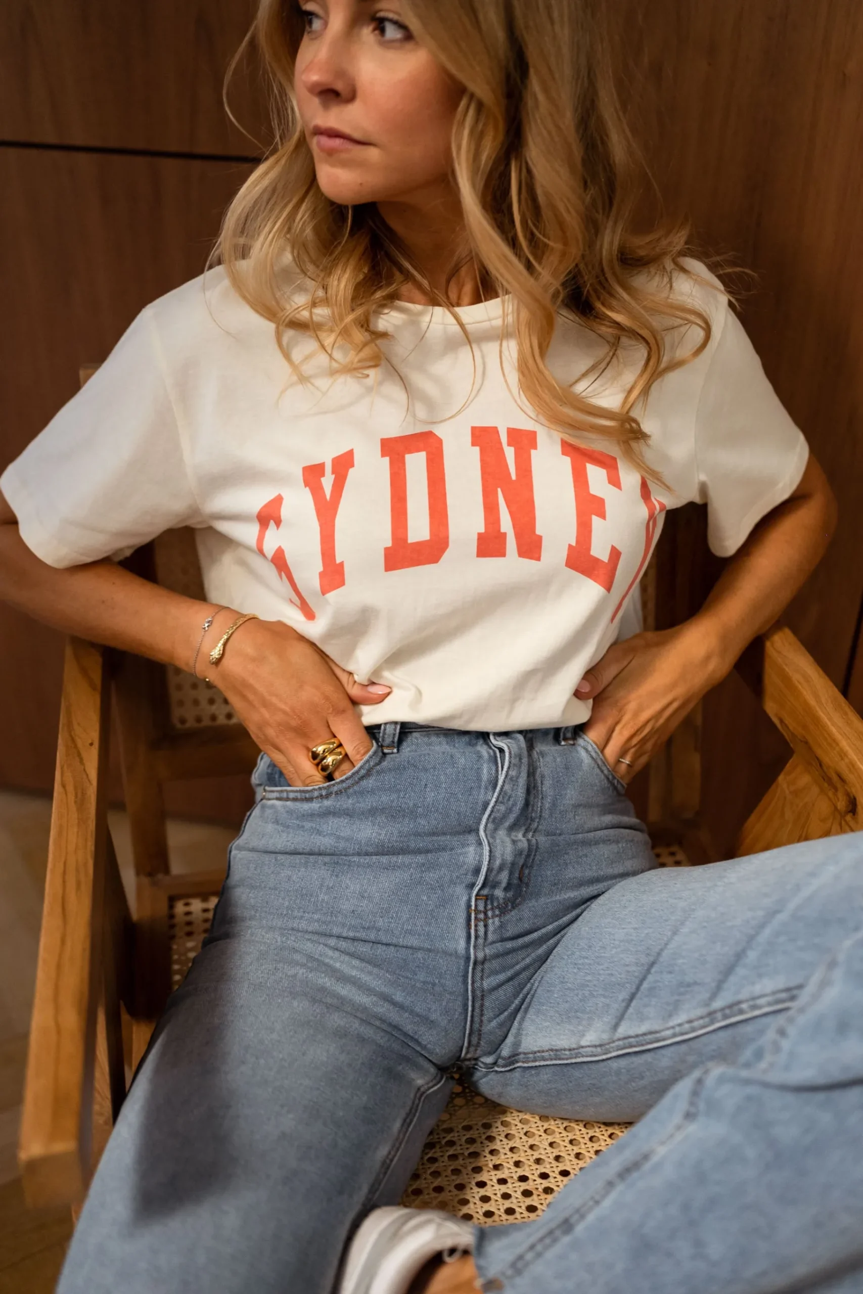 Tops & T-shirts-EASY-CLOTHES T-shirt Sydney - jaune pâleEasy Clothes Jaune pâle